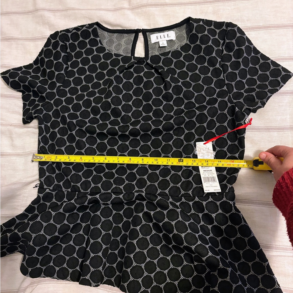 Elle Black And Gray Geometric Women's Blouse — image 4 of 6